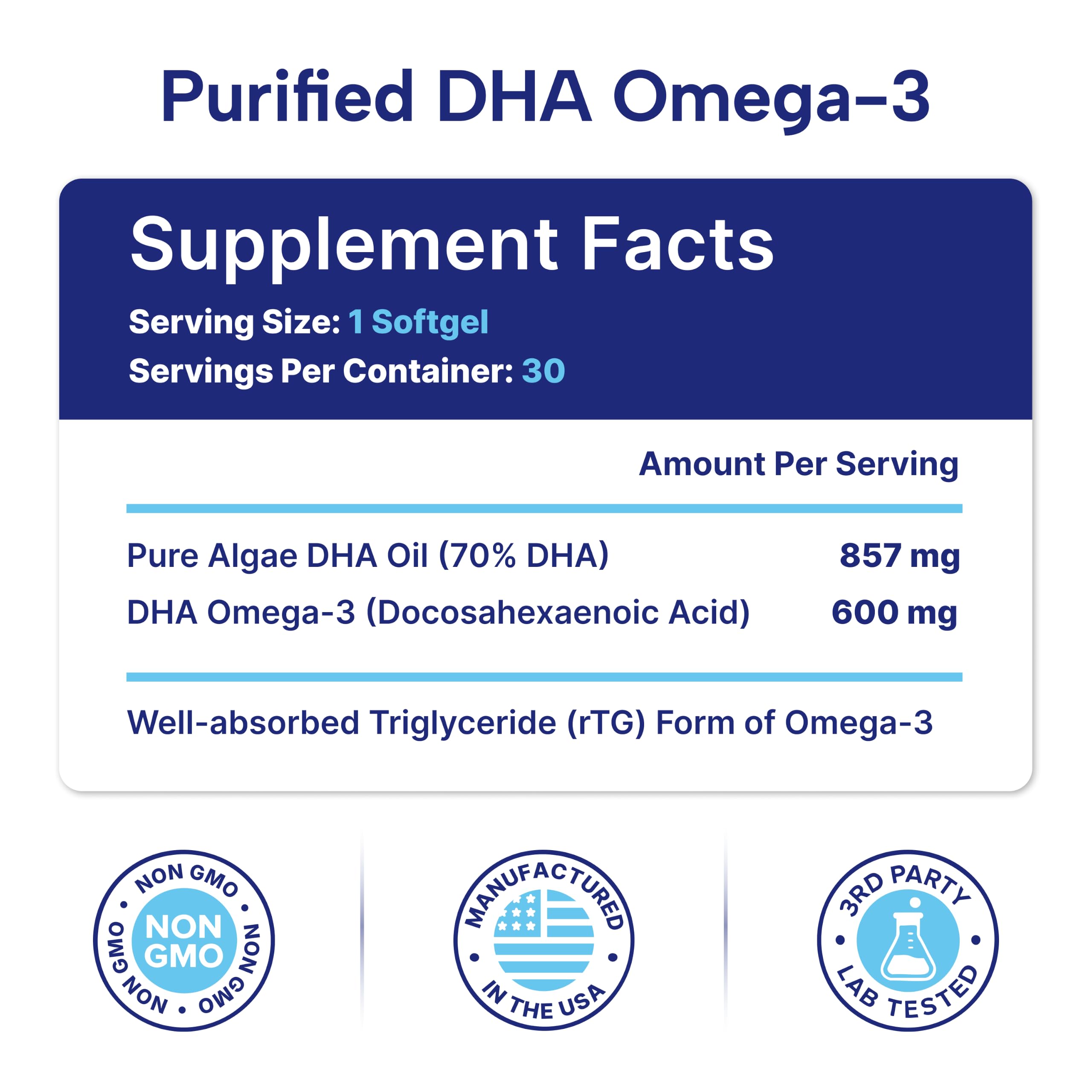 OmegaVia Prenatal DHA 600mg, Fish Oil Free Omega 3 Supplement (30 Softgels) — Amazon image 6