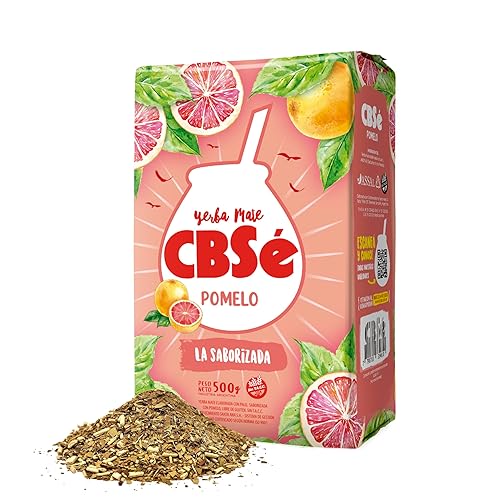 CBSé Yerba Mate Pomelo (pomelo) - Té de yerba mate con sabor a hojas sueltas, 500 g (1.1 lb), con cafeína natural, sin gluten.