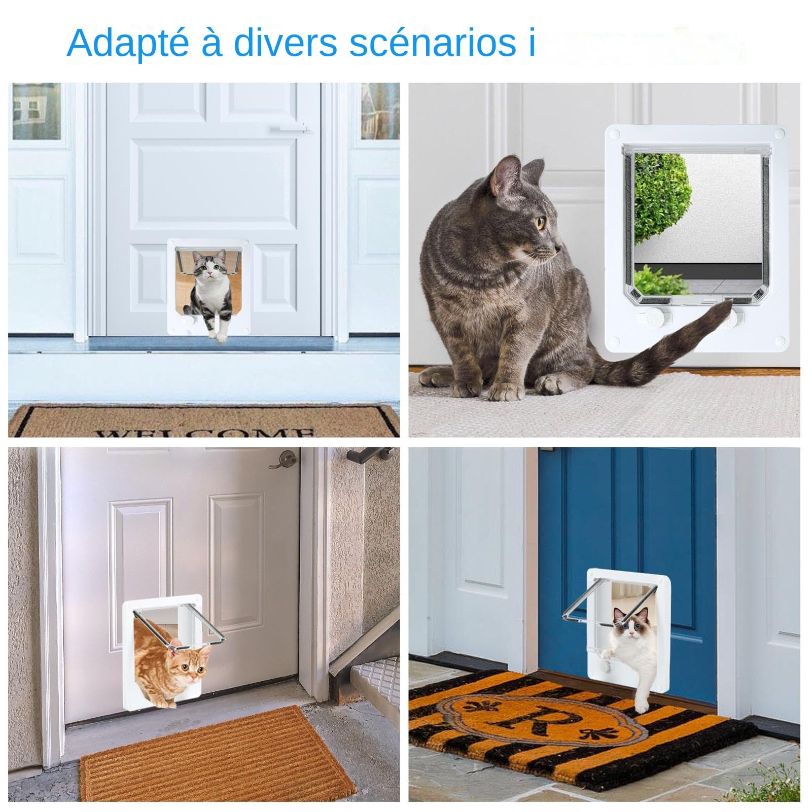 Châtière Grande Taille – Porte ABS Sécurisée Verrouillable pour Gros Chats Et Petits Chiens | Clapets De Sécurité À Double Battant Et Accès Bidirectionnel | Trappe Animaux Installation Facile