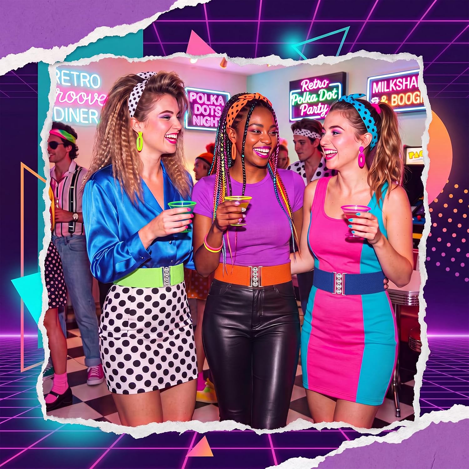 Syhood 80s Neon Belts Accessories for Women