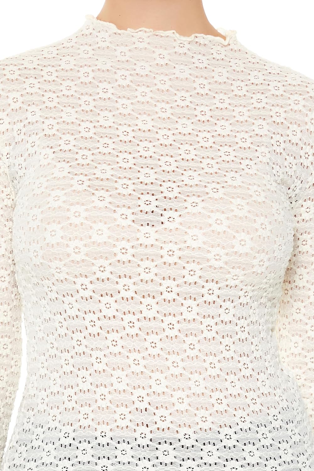 Forever 21 Womens Lettuce-Edge Lace Top - Image 3