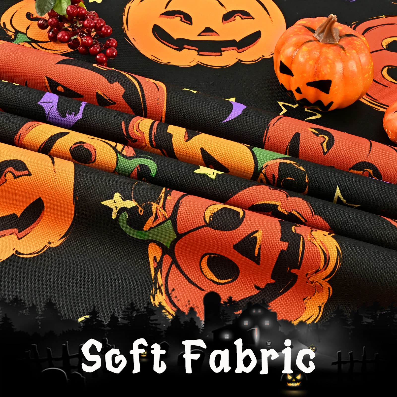 Odot 2 Pièces Nappe D'halloween Rectangulaire Imperméable Nappe En