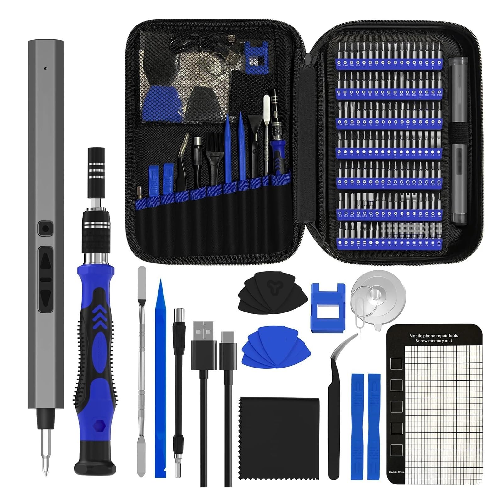 Set Di Cacciaviti Elettrici Di Precisione 152 In 1 Con 120 Punte For Cacciavite Magnetici Kit Di Strumenti Di Riparazione Professionale Senza Fili Di Tipo C Lavoro Efficientemente