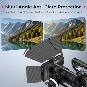 SmallRig Mini Matte Box Pro Flag Kit with Two 4 x 5.65 Filter Frame, Modular Anti-Glare System with 67/72/77/82-95mm Adapter Ring, Carbon Fiber Lightweight Design