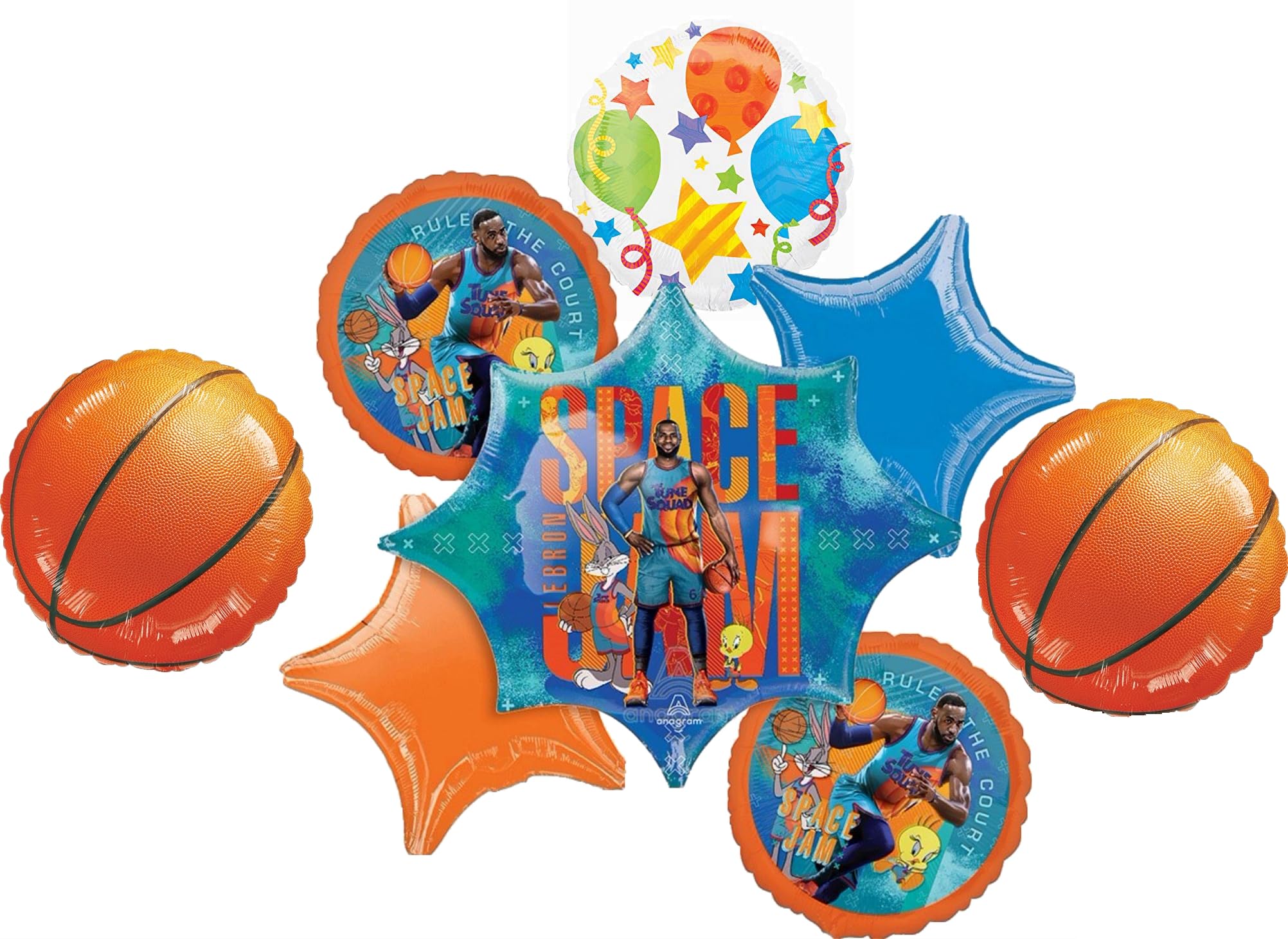 Space Birthday Jam Party Supplies Basketball Balloon Bouquet Decorations