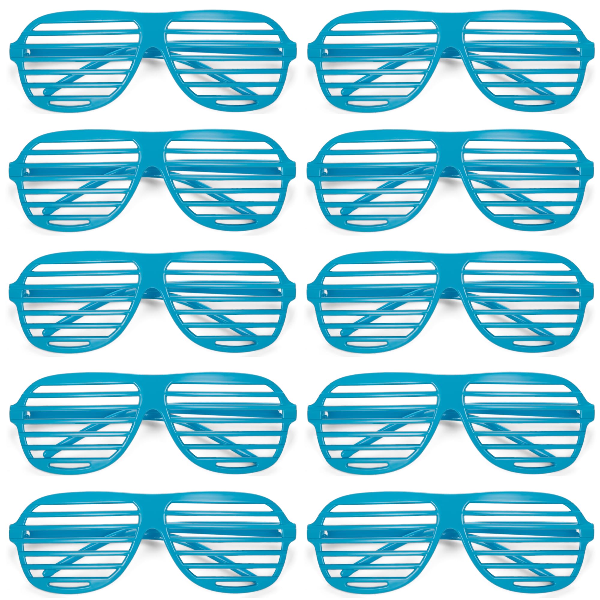 Komonee 20 x Baby Blue Shutter Shades Fun Novelty Plastic Party Retro Fancy Dress Costume Prop Rave Club Eyewear Disco Adults 80's Sunglasses โ image 1
