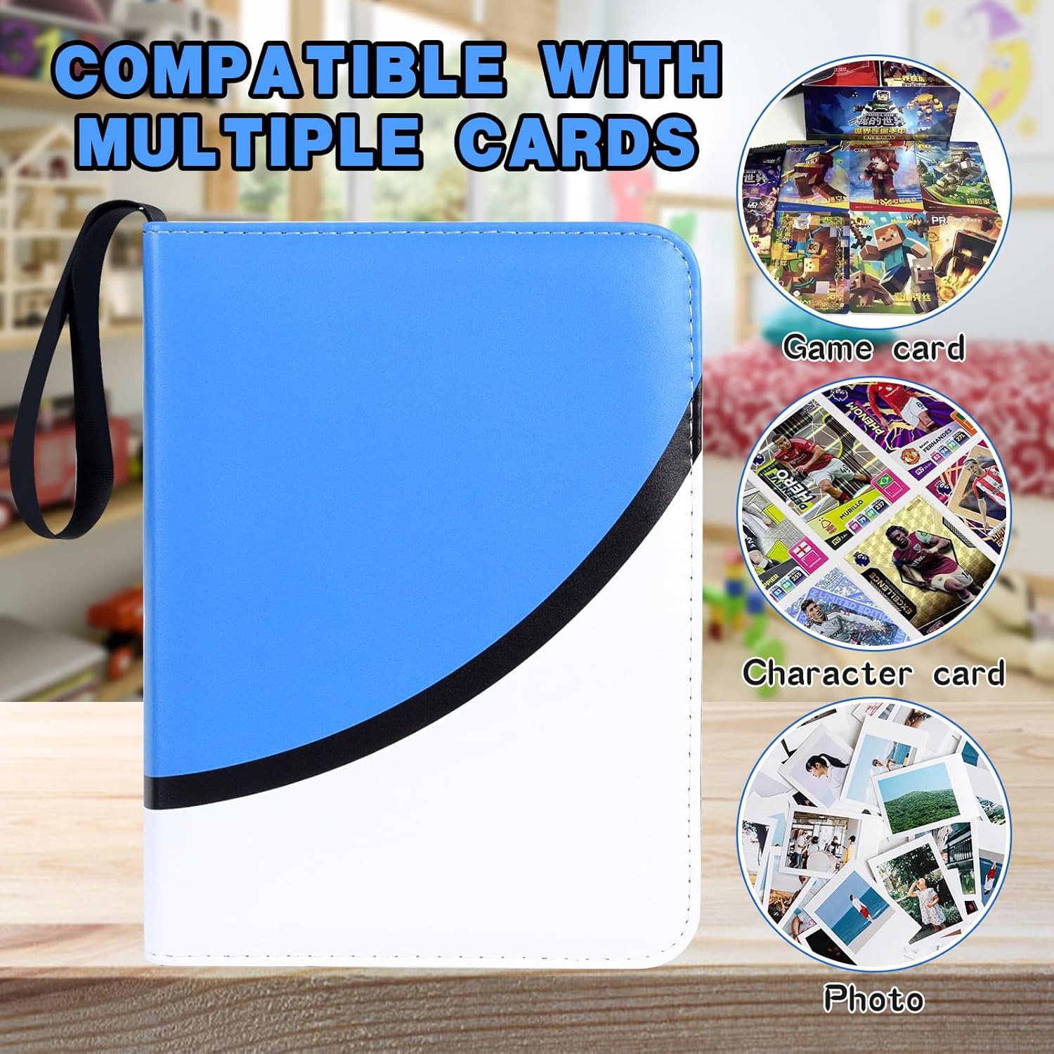 Card Collection Binder, Card Folder for TCG Sports Cards, 400 Pockets Trading Card Album with Sticker