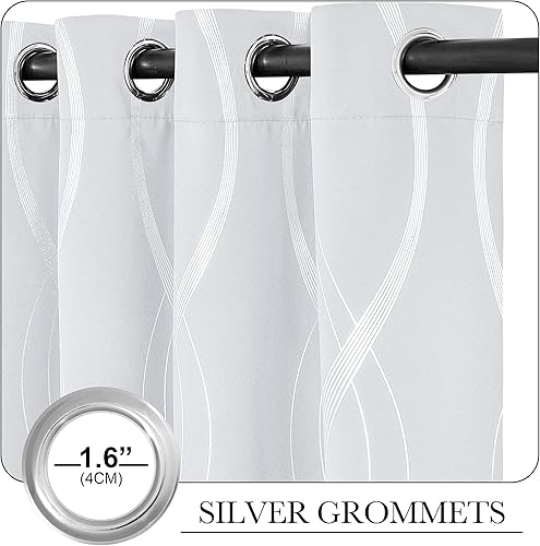 Miniatura 3 de NICETOWN Paneles de cortinas para oscurecer la habitación, 2 paneles, 42 x 40, tratamiento de ventana, con aislamiento térmico y ojales, para