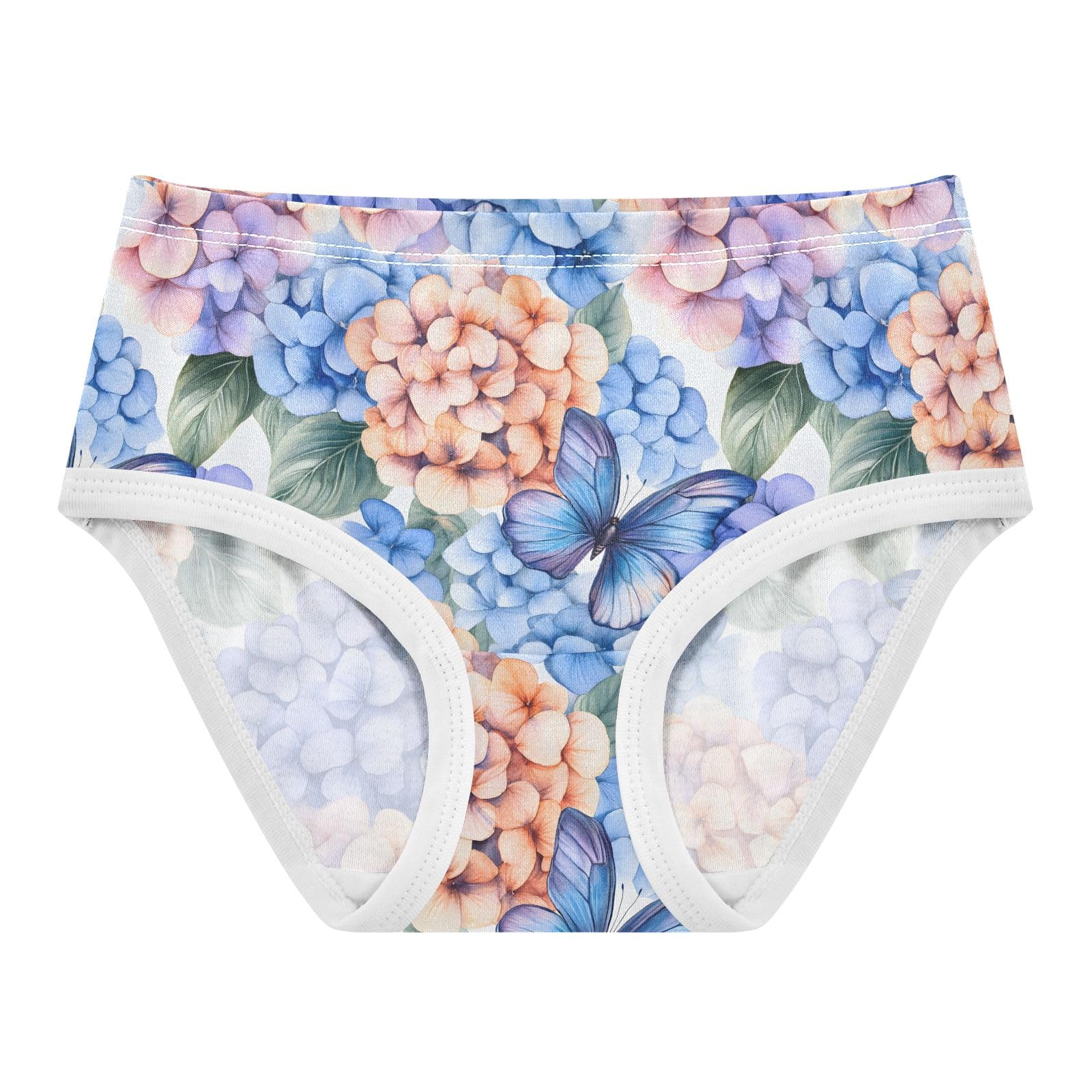 ALAZA Toddler Girls Cotton Hipster Underwear Soft Watercolor Different Hudrangea Flower 2 Pack 2T