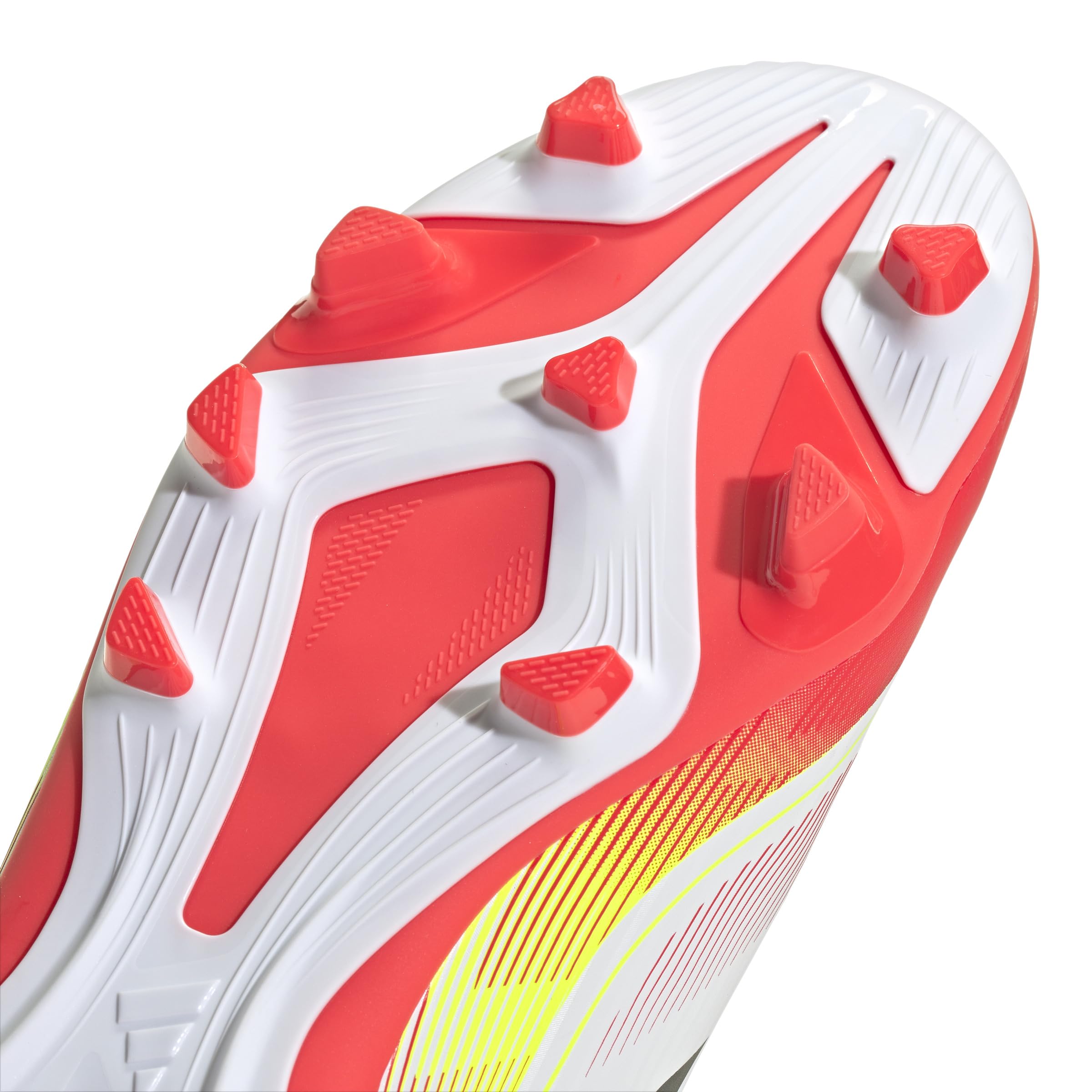 adidas Uniseks - dzieci F50 CLUB Football boots FG/MG Kids, Cloud White/Core Black/Solar Yellow, 31 EU