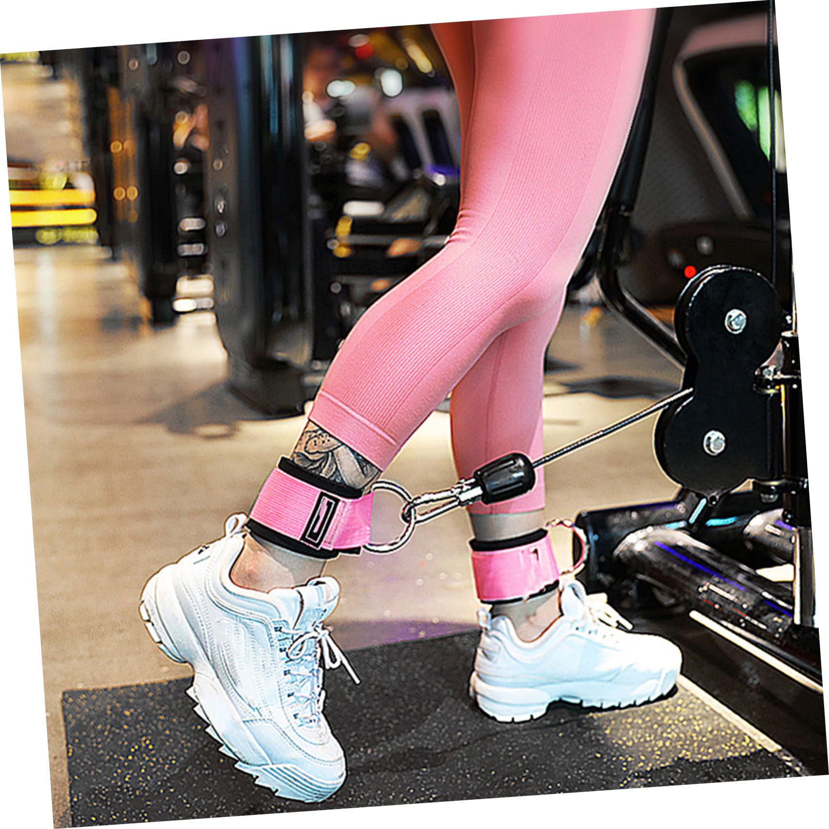 Happyyami Beintrainingsgerät Für Fitness-Training Fußringe Mit Schnalle Bein-zugseil-zubehör Fitness- Für Feste Unterstützung Atmungsaktiv Und Bequem