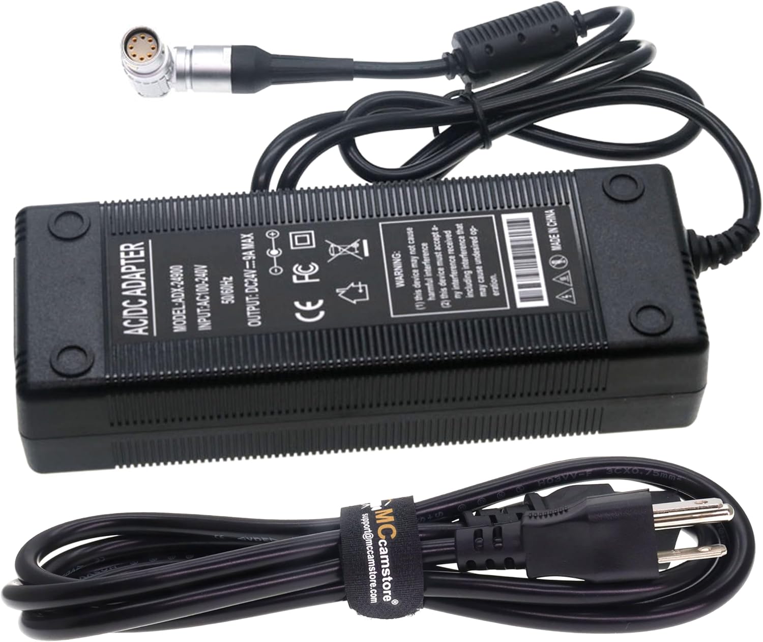 Right Angle 8 Pin Female Connector 24V to AC Power Supply Adapter for ARRI Alexa 35, Alexa Mini, Mini LF, Amira Camera 24V 9A