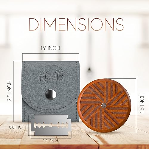 Miniatura 2 de RICCLE UFO - Cuchillo de madera para cortar pan cojo con 15 cuchillas de afeitar y cubierta de almacenamiento (madera rosa)