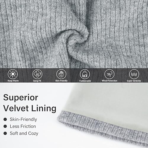 Miniatura 4 de Gorros de invierno para mujer conjunto de calentador de cuello de punto cálido sudaderas con calavera bufandas infinitas para mujeres y hombres