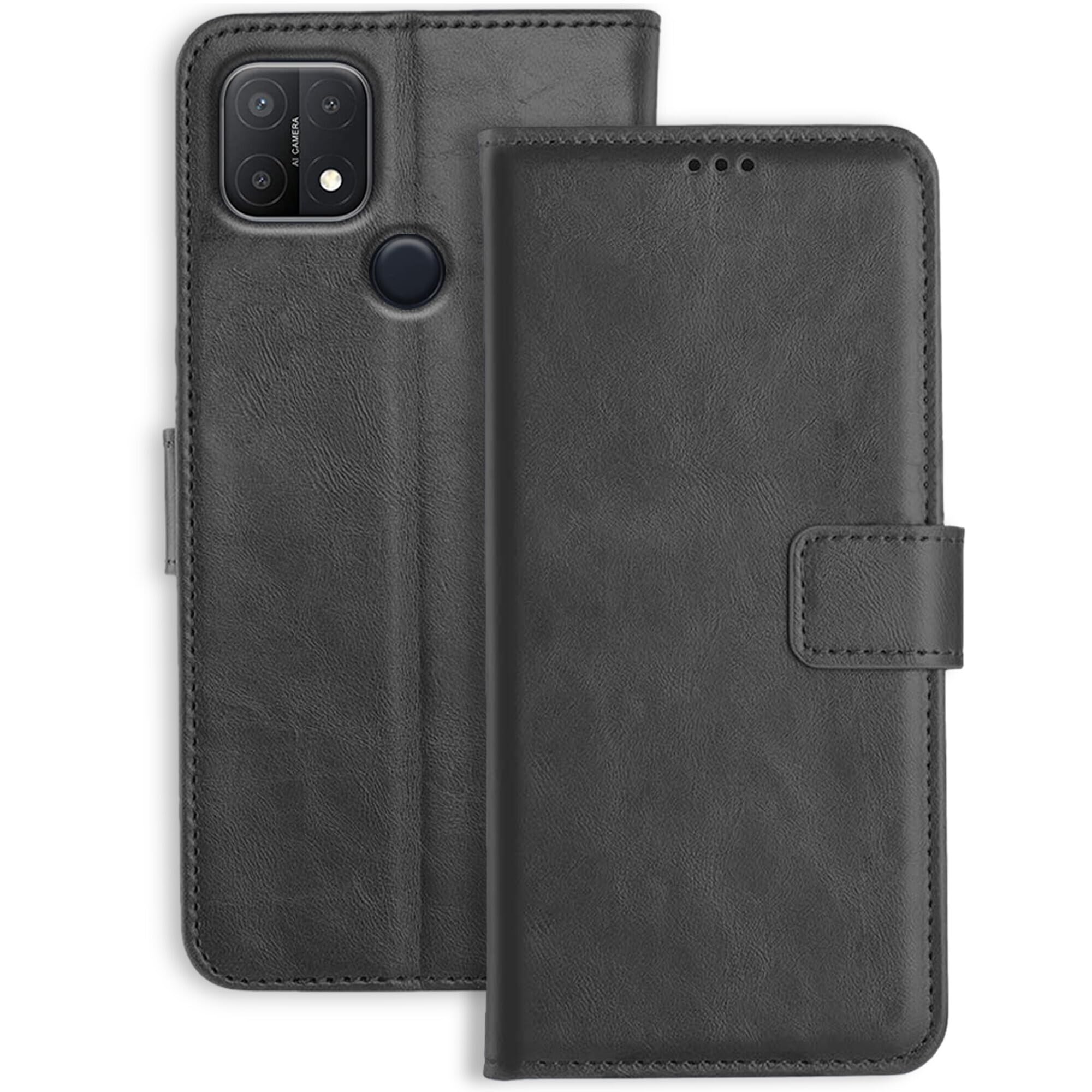 Orosky Oppo A15S Leather Flip Cover | Shockproof | 360 Protection | Wallet Style Magnetic Closure Back Cover Case for Oppo A15S (Black) (B092JR4CW6) Amazon Price History, Amazon Price Tracker