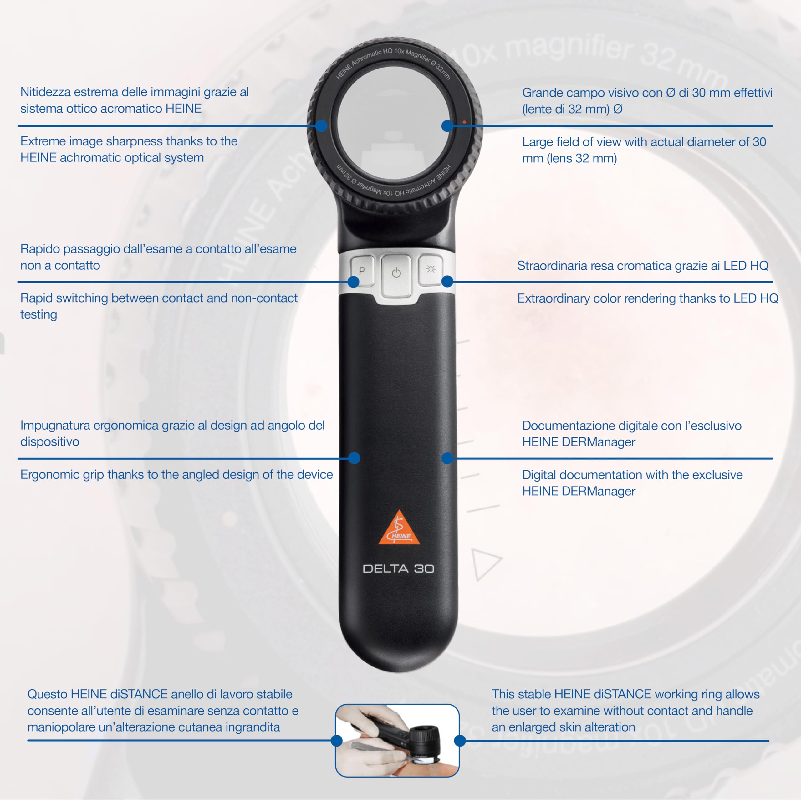 HEINE Dermatoscopio Delta 30 LEDHQ nero