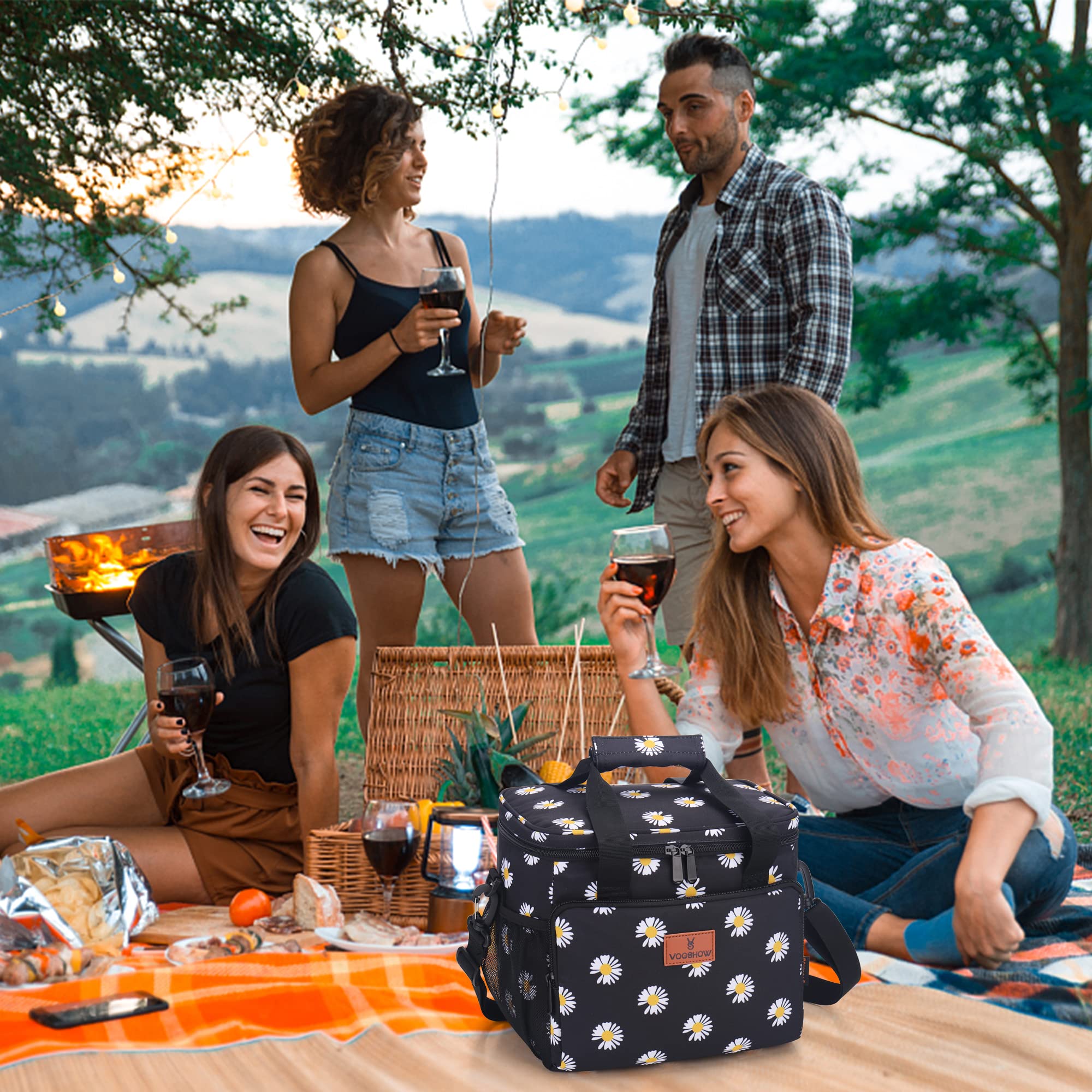 Borsa Termica Pranzo Aosbos 8.5L Motivo Floreale - Per Scuola, Ufficio, Picnic - Isolante 4-6 Ore - Foto 10