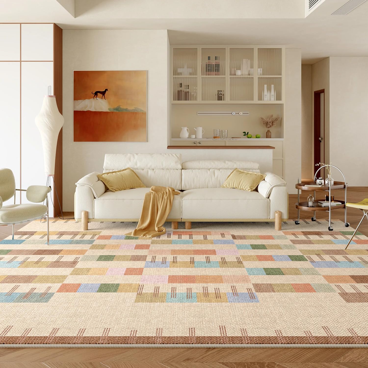 Tapis en peluche de chambre et salon style moderne doux 160x230cm