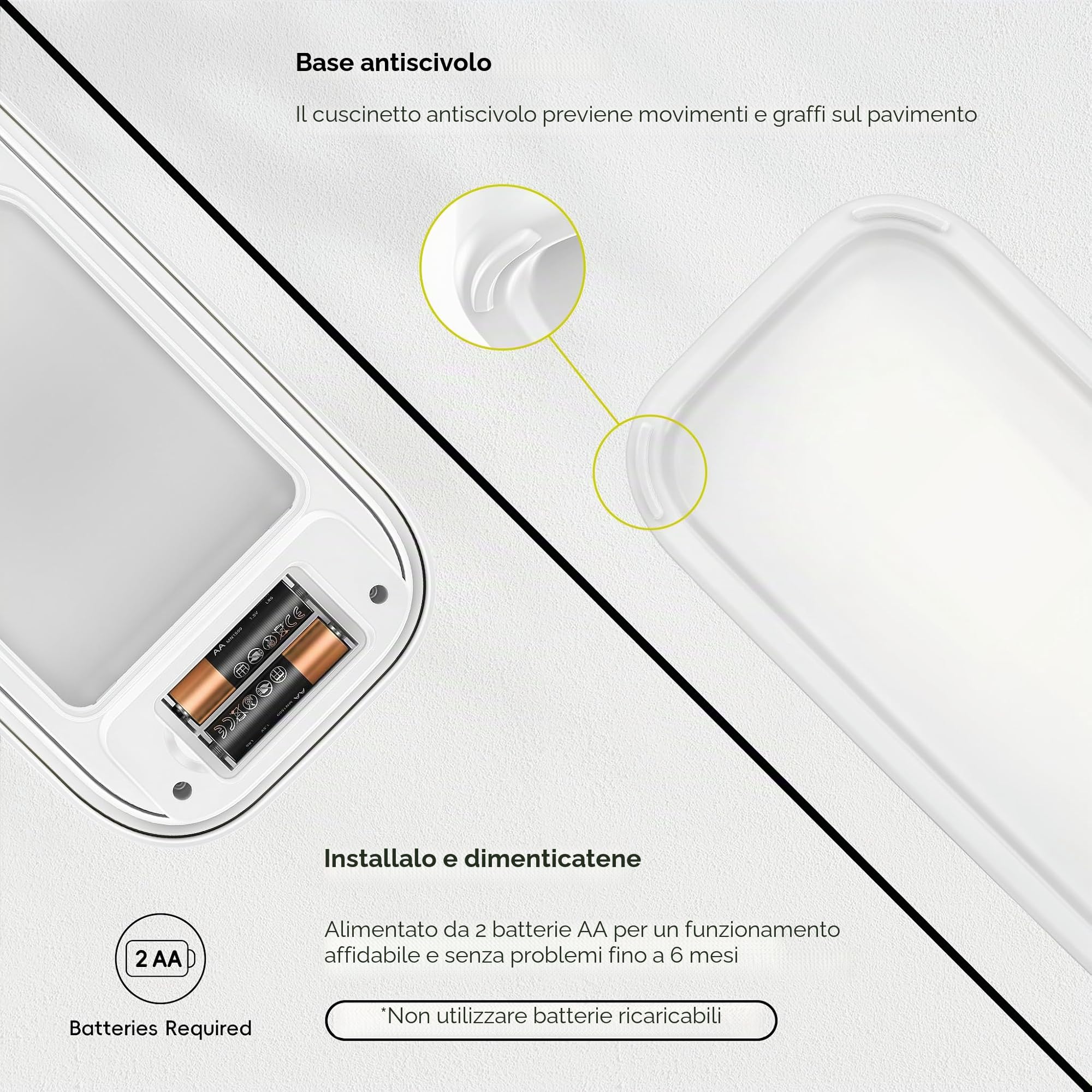 EKO Pattumiera automatica da bagno con coperchio, 2,6 litri, sottile, senza contatto, impermeabile, con sensore di movimento, per bagno, ufficio, cucina, bianco