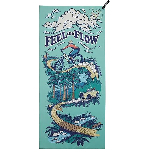 PackTowl Personal Ultralight Microfiber Camping and Travel Towel, Flow Print, Body