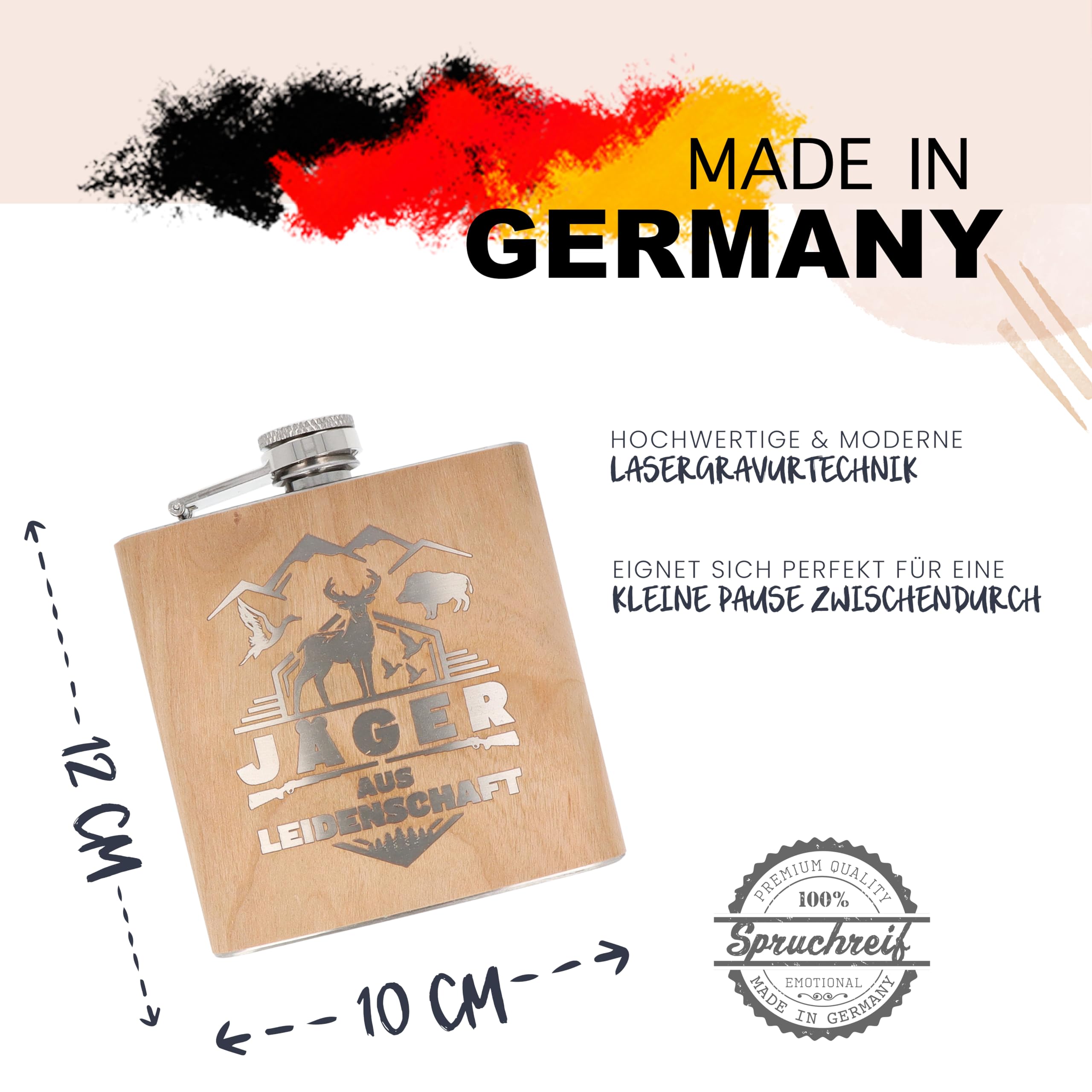 FIASCHETTA IN ACCIAO INOX 220 ML CON 4 BICCHIERINI DA 30 ML LOGO ANA | Giemme Store