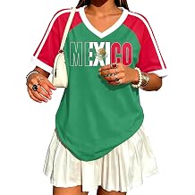 Soccer Cup 2026 Shirts for Women Oversized Mexico Jersey Brazil Jerseys Y2K V Neck Soccer Fan Tops