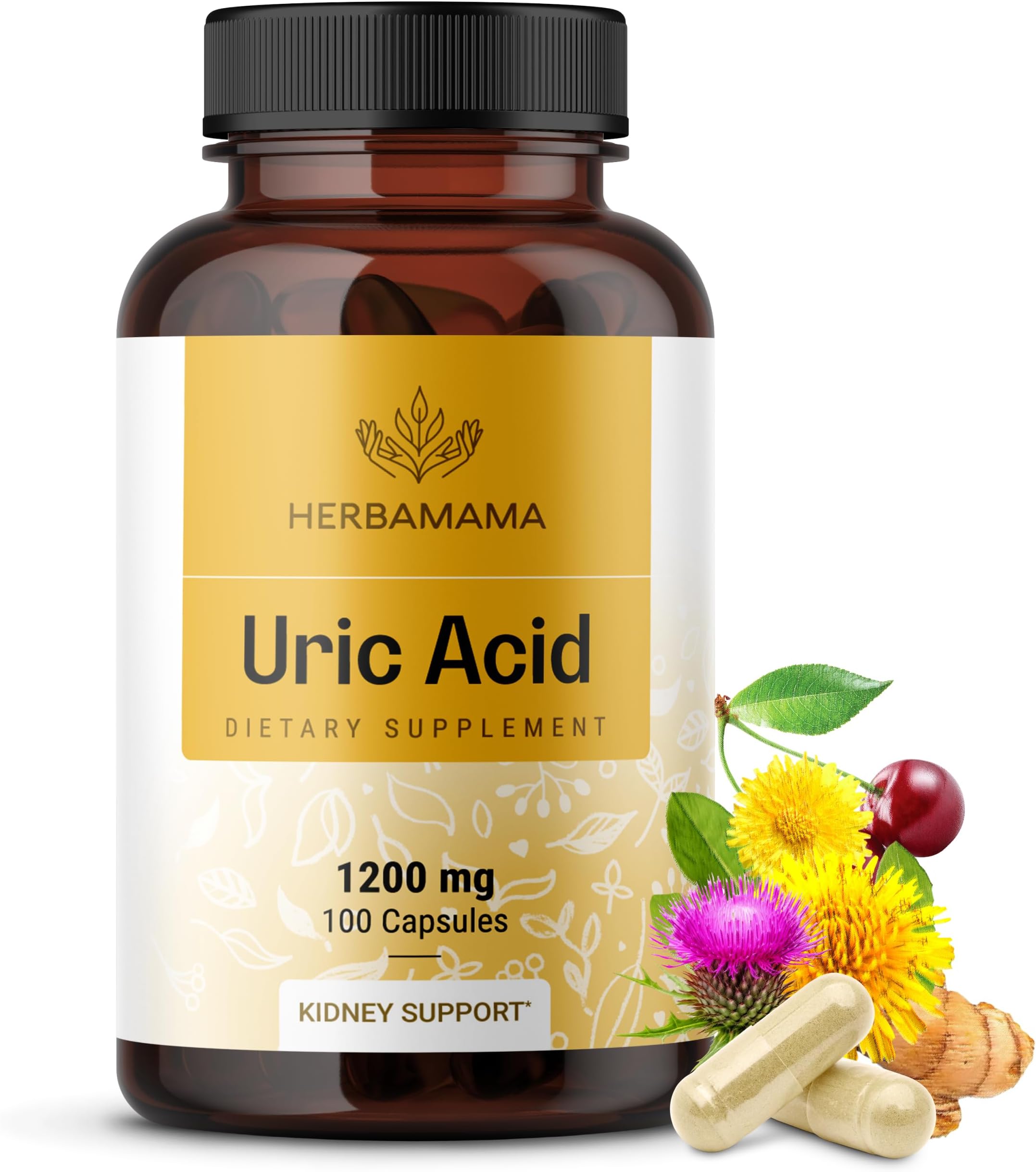 Uric Acid Cleanse Capsules - 1200mg Uric Acid Support Formula with Tart Cherry, Milk Thistle & Celery Root - Vegan, Non-GMO Supplement