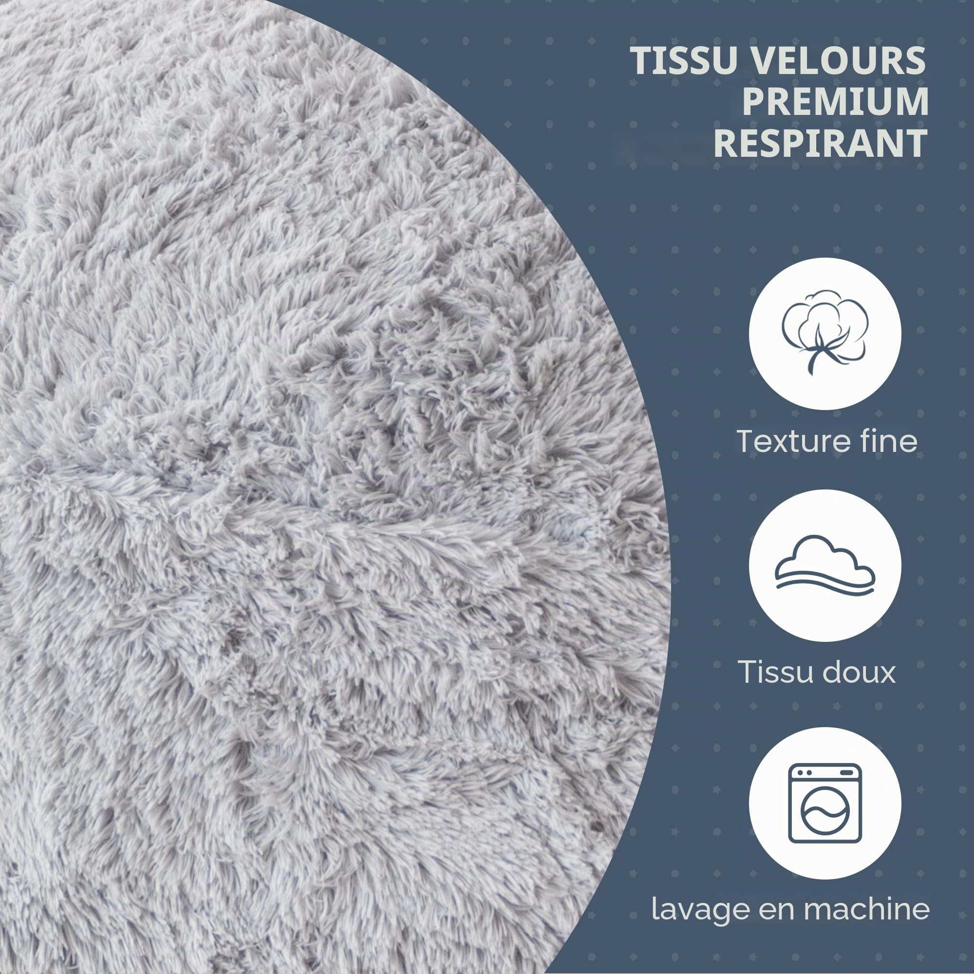 MAXYOYO Pouf géant - Transformable de pouf au lit - Grand canapé avec doublure en peluche et rembourrage moelleux inclus, pour adultes, couples, invités (gris, 135 x 190 cm)