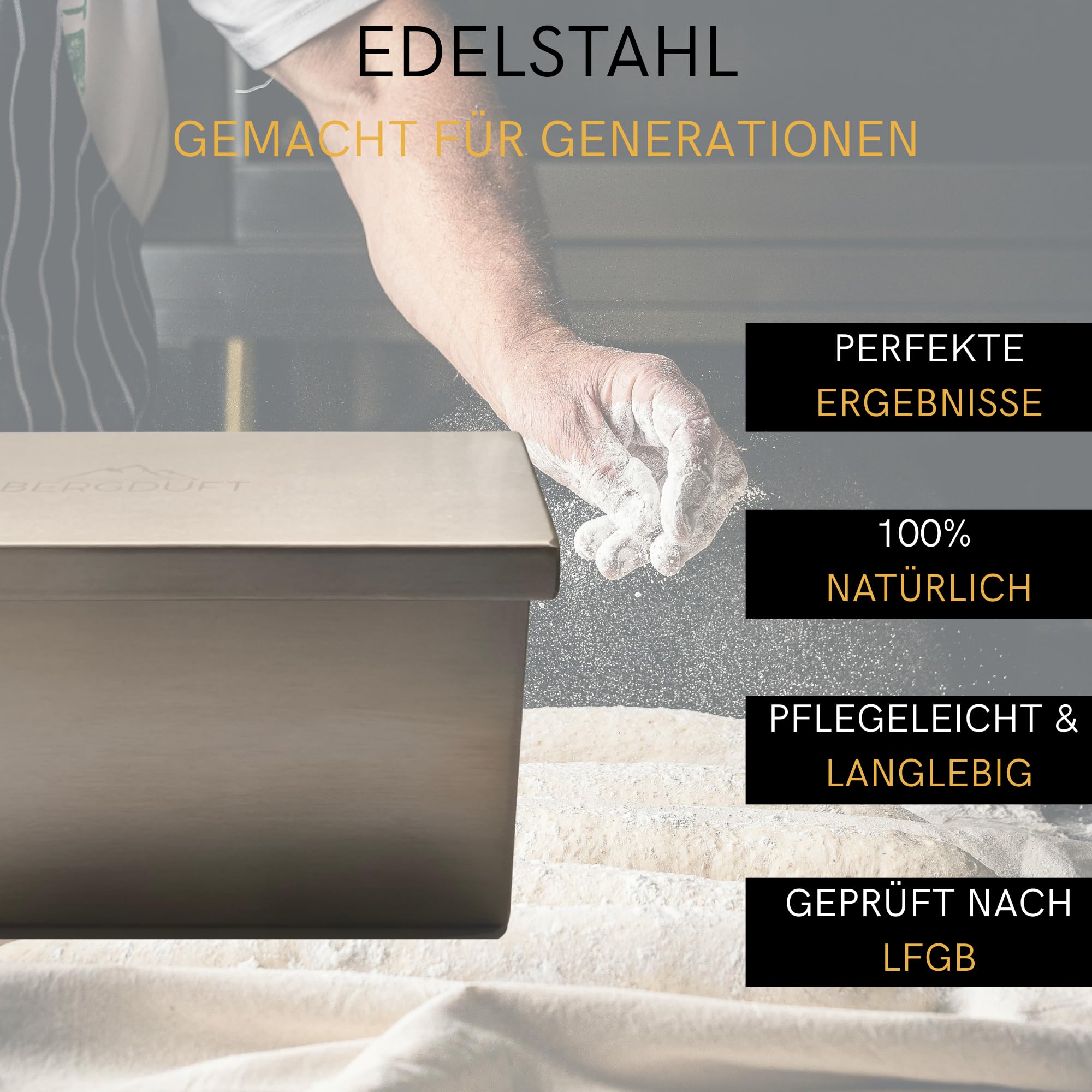 Molde para pan tostado de acero inoxidable con tapa, molde para pan y sándwich, superficie interior lisa, apta para lavavajillas, molde para pan | certificado LFGB