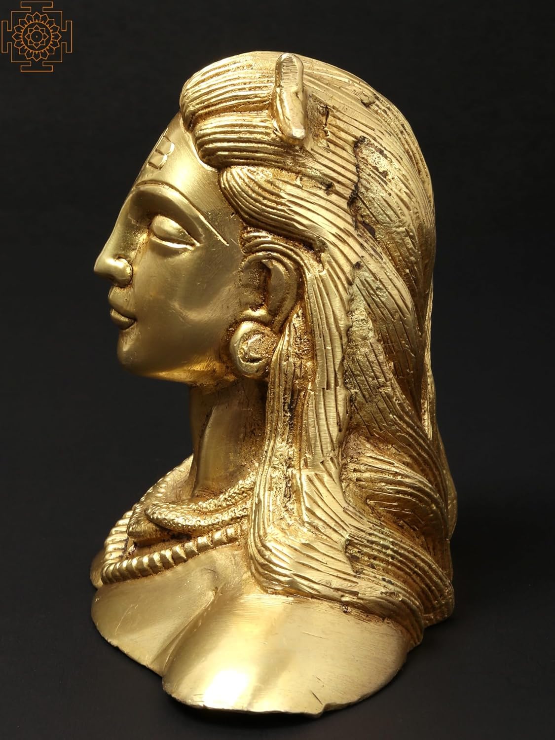 Exotic India 5" Adiyogi Lord Shiva Brass Statue Handcrafted Hindu God for Meditation Room, Yoga Studio and Zen Home Décor