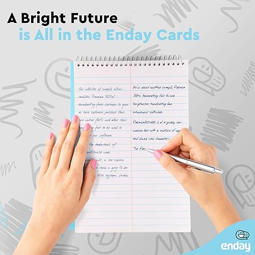 Miniatura 6 de Enday Steno - Bloc de notas en espiral de 6 x 9 pulgadas, papel blanco Gregg, 80 hojas para escribir en rosa, morado, verde, azul, rojo, gris, el