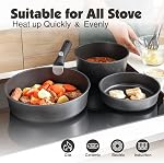 Ensemble de 24 pièces de casseroles et poêles SENSARTE, ustensiles de cuisine antiadhésifs avec poignée détachable, ensemble de cuisine induction avec poignée amovible, antiadhésif sain pour VR, compatible lave-vaisselle et four (noir)