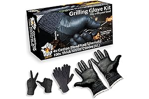 Grilling Glove Kit - Heat-Resistant BBQ Gloves With Washable Liners