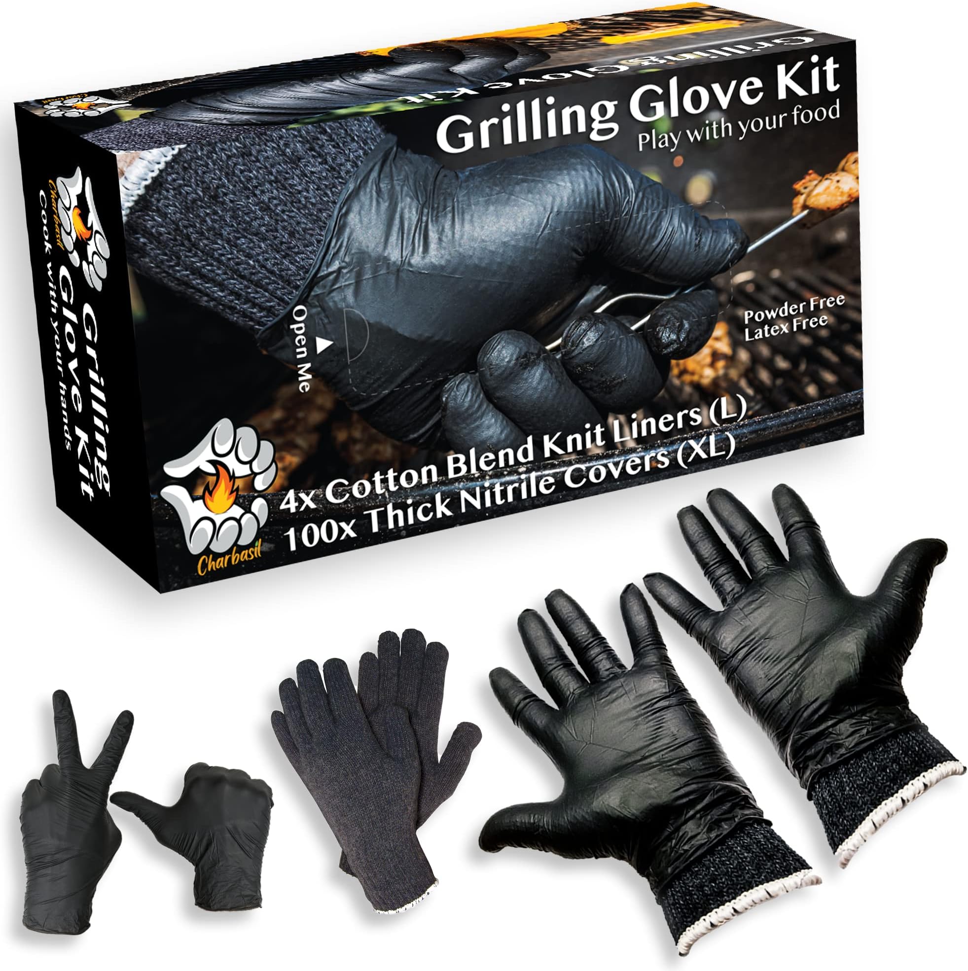 Janmercy 100 Pcs Grilling Gloves Kit Disposable BBQ Gloves