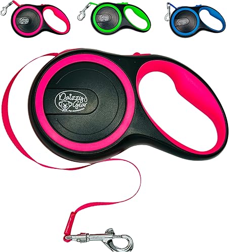 Correa retráctil para perros pequeños, medianos y grandes, resistente, sin enredos, reflectante, 16 pies de largo, mango suave antideslizante con