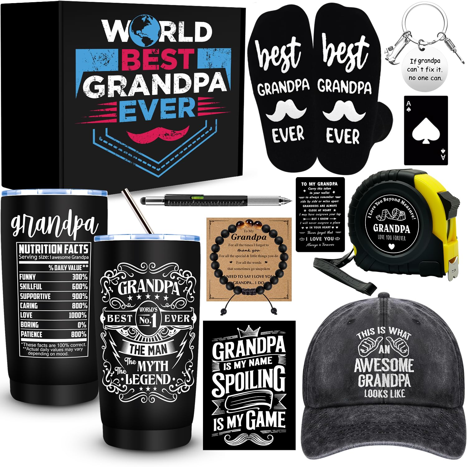 JTAMOHI 11-Piece Grandpa Gift Set