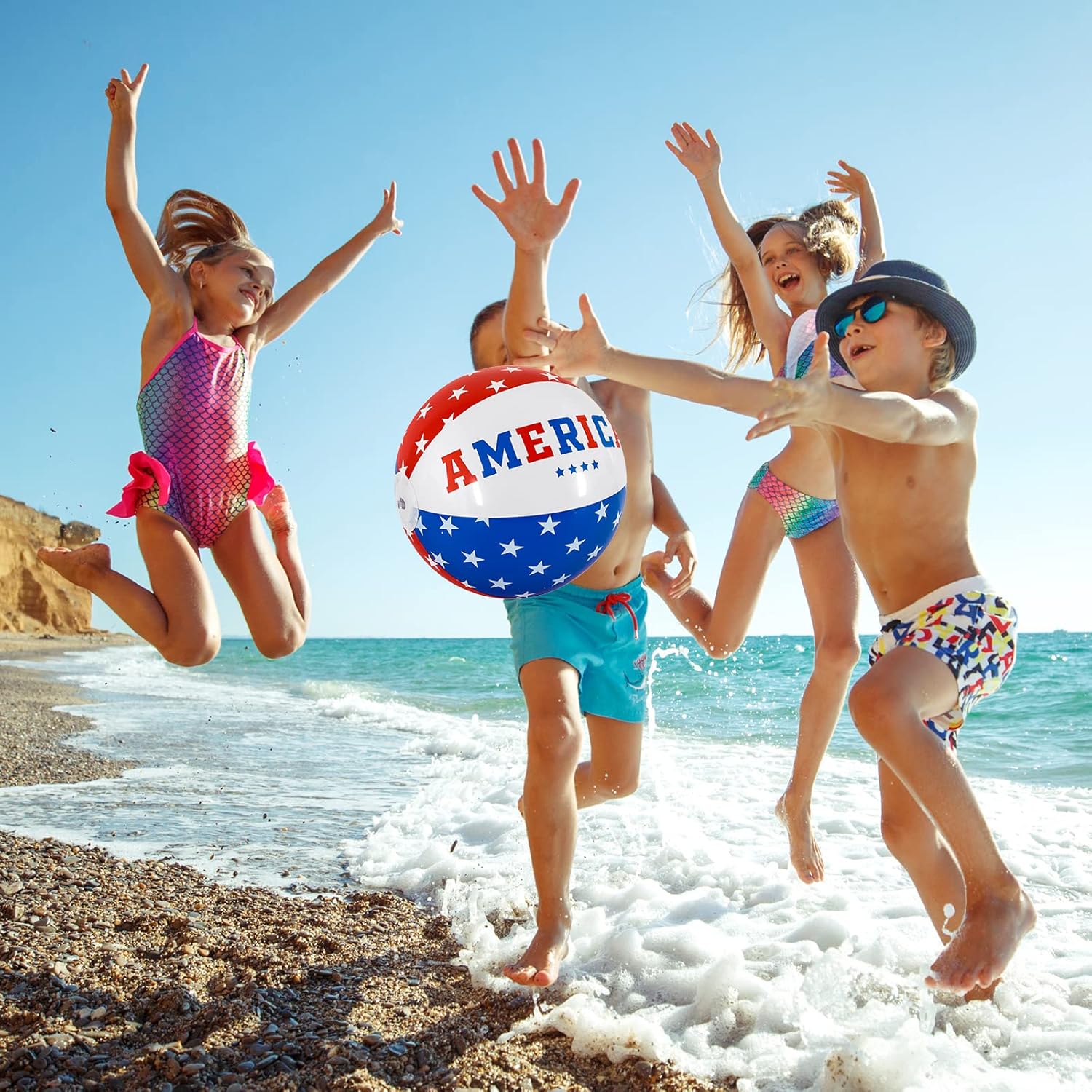 Patriotic Inflatable Beach Balls (8-Pack)