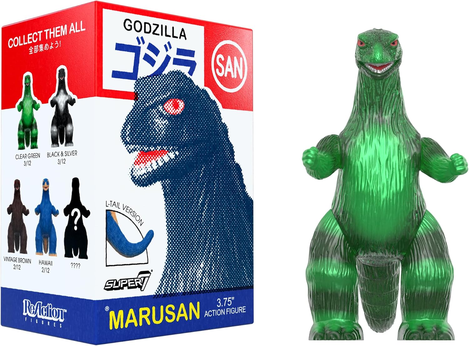 Super7 Toho Marusan Godzilla Blind Box - (12 Pack) 3.75" Toho Godzilla Action Figures Classic Movie Monster Collectibles and Retro Toys