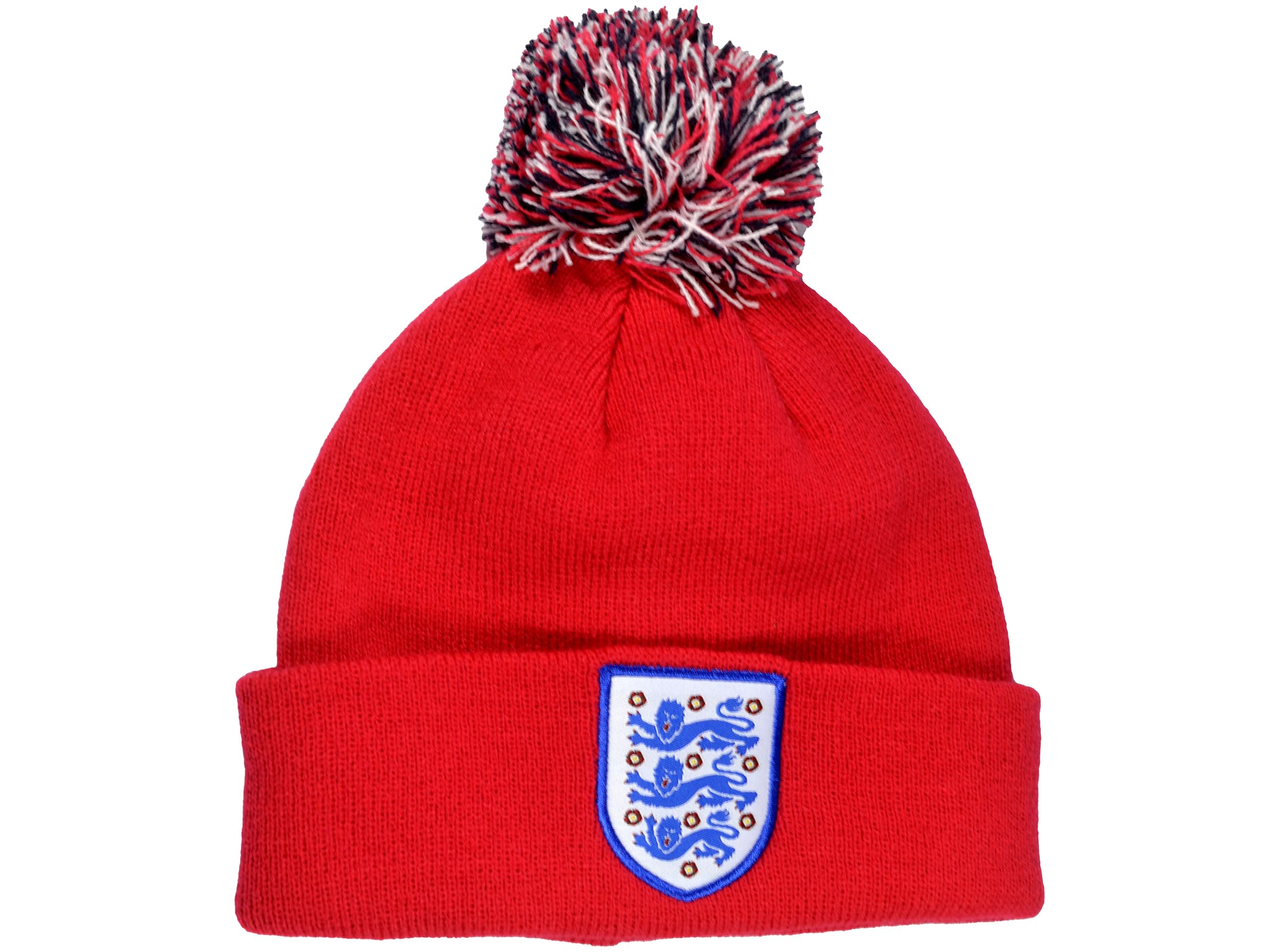 Hy-Pro Officially Licensed England Bobble Hat - for Winter with Traditional Pom-Pom Design - Fan Bobble Hat for Men and Women, Red with England Logo
