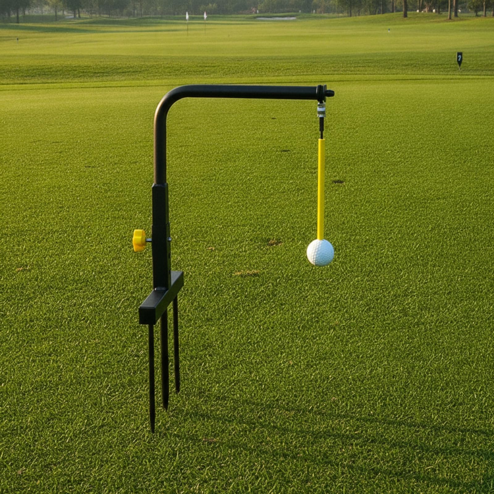 harayaa Entrenador de Swing de Golf Aparato Herramienta Entrenador Práctica Trayectoria Constante con Perilla Lateral y Orificios Múltiples Material Hierro