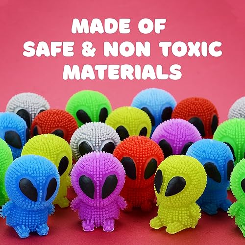 Miniatura 3 de Juguetes alienígenas para niños, juguetes alienígenas de 1.75 pulgadas para niños, divertidos juguetes esponjosos para recuerdos de fiesta, bolsas