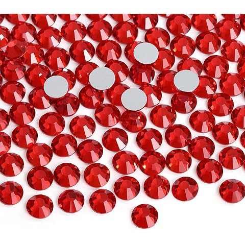 Jollin Glue Fix Crystal Flatback Rhinestones Glass Diamantes Gems for Nail Art Crafts Decorations Clothes Shoes(ss6 2880pcs, Siam)
