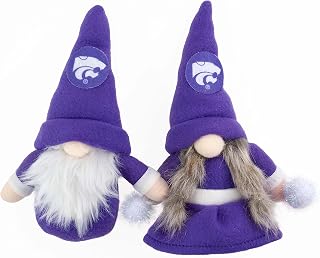 Kansas State University Plush Set of 2 Gnome Hanging Decorations by Hanna’s Handiworks- Fan/Cheerleader Holiday/Dorm Ornaments- Ideal Gift for Graduation/Alumni- Show Your NCAA Team Spirit