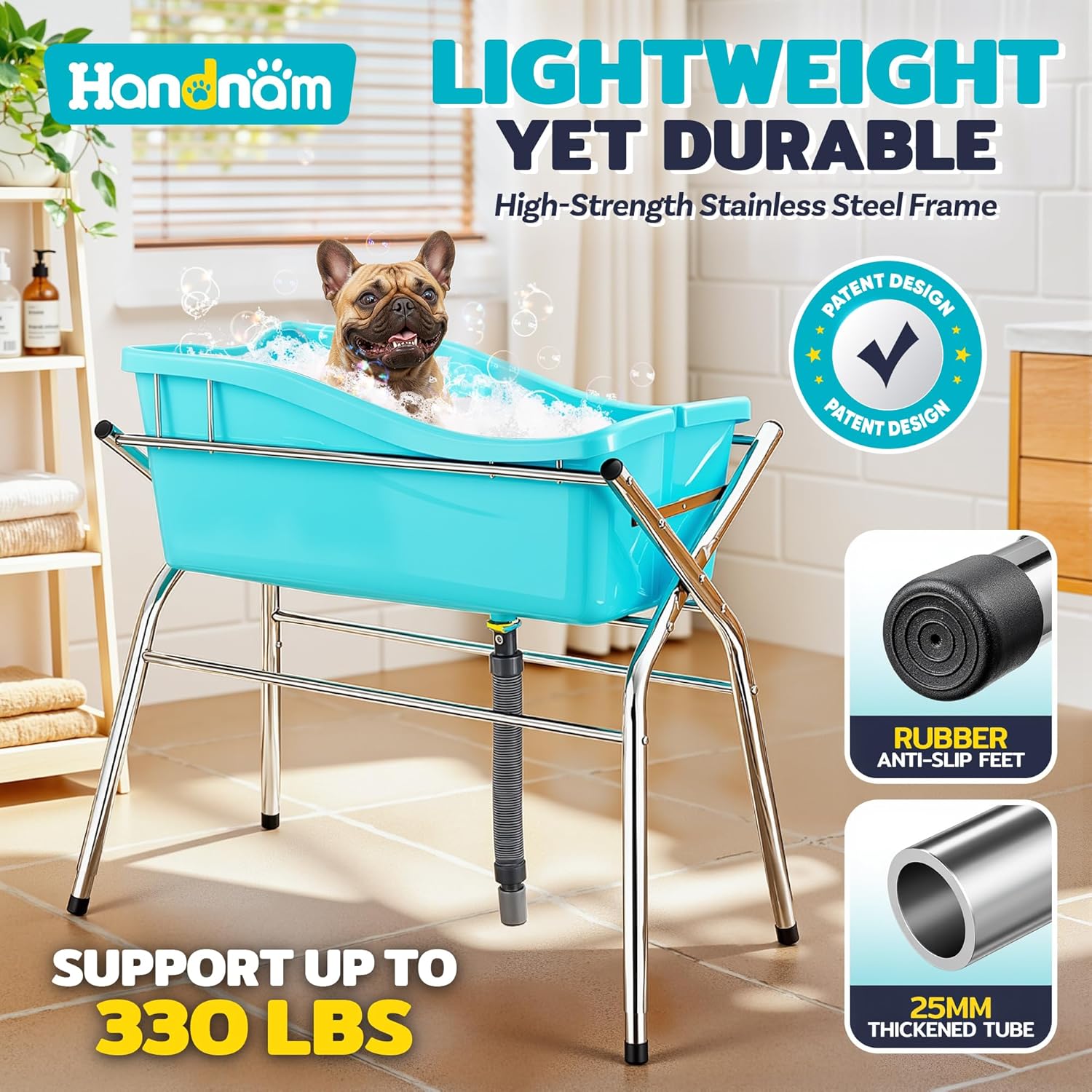 Metal Dog Bath Tub, Portable Dog Washing Bathing Station (Patent Design)