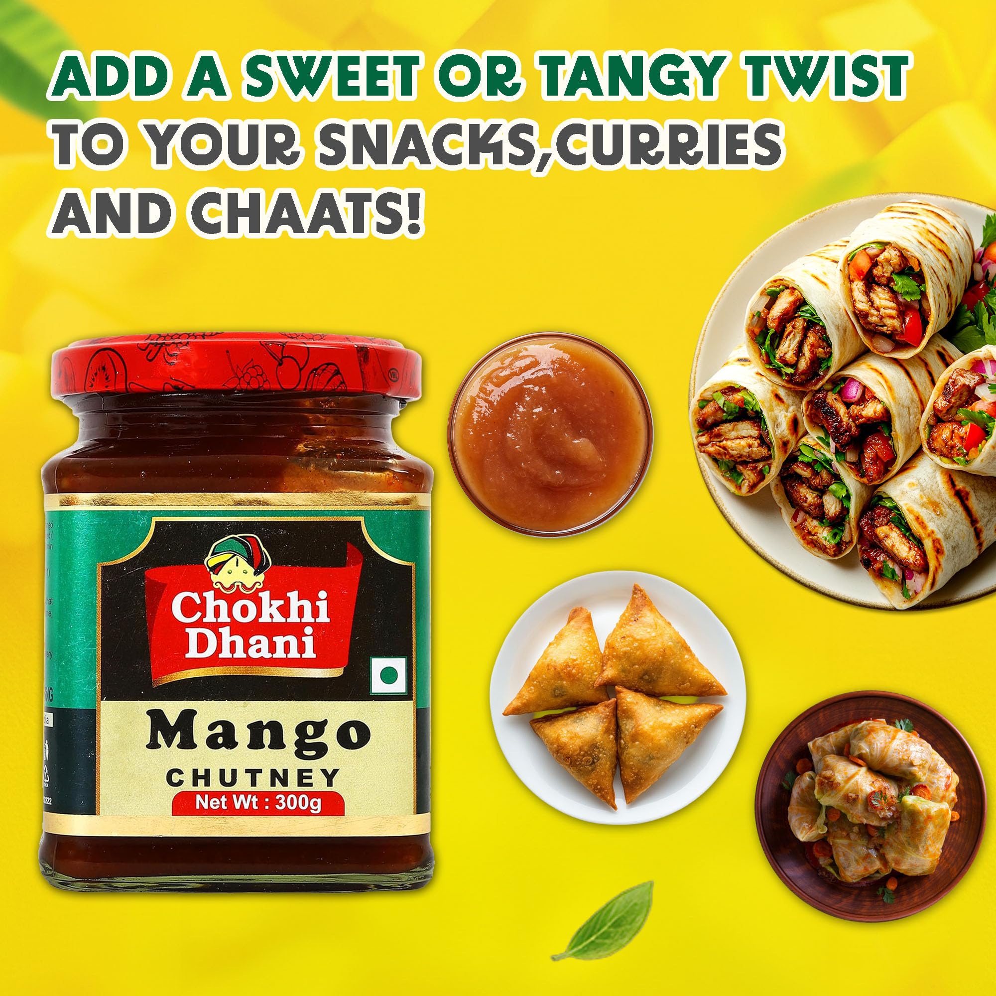Chokhi Dhani Mango Chutney 300g | Sweet & Tangy Aam Chutney | Traditional Indian Chutney | Perfect for Snacks, Cheese, Paratha & Meals 1