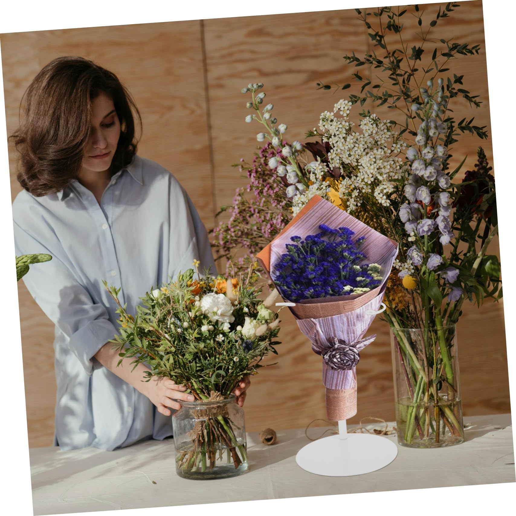 Soporte de Exhibición para Hierro Ajustable Estante de Arreglo Floral para Mesa Soporte para Floristería y Decoración de Bodas Estante para Flores Secas y Artificiales