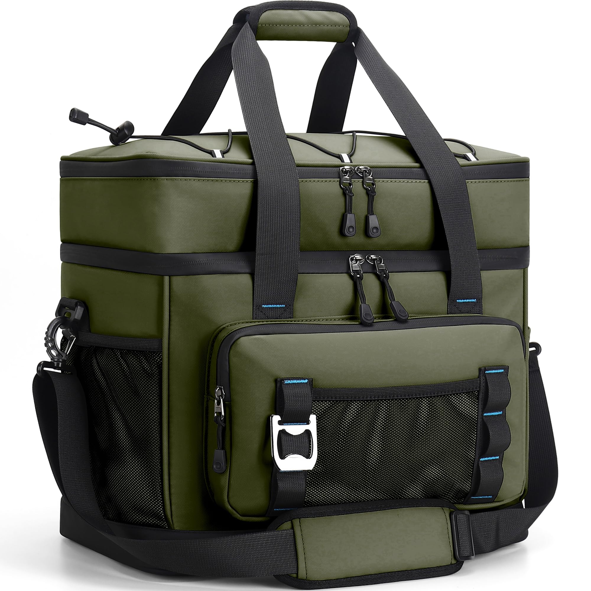 Youngoa Cool Bag, 40L Large Insulated Foldable Cool Box, Waterproof Portable Double Thermal Cooler Picnic Bags