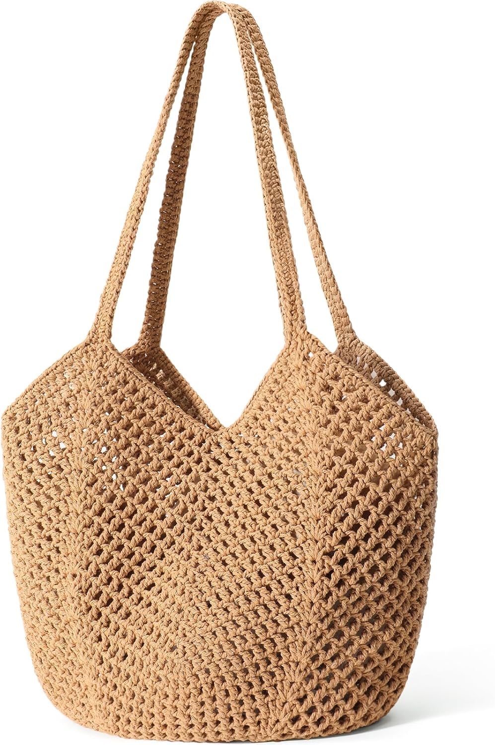 Tavaleu Crochet Tote Beach Bags for Women, Mesh Beach Tote Knit Bag, Summer Vacation Aesthetic Boho Hobo Shoulder Bag