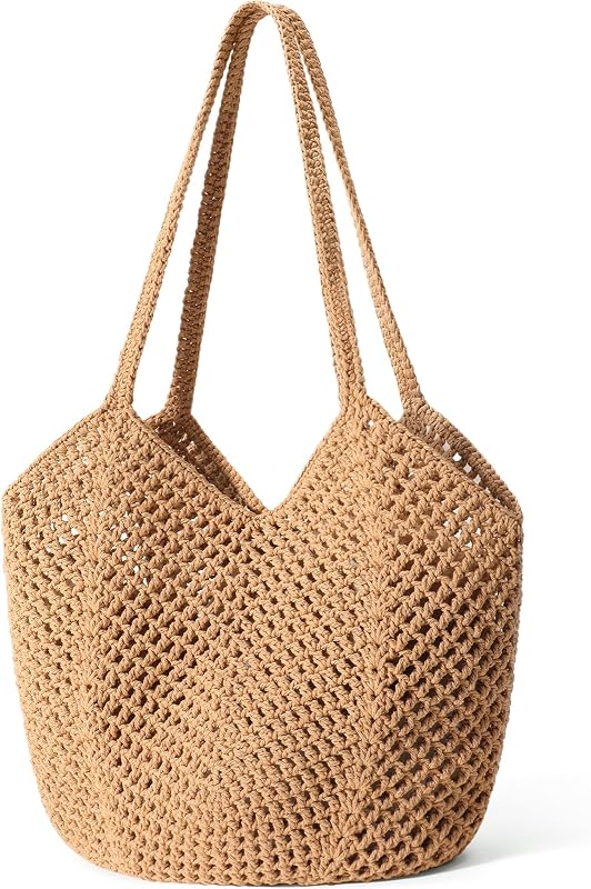 Crochet Tote Beach Bags for Women Mesh Knit Boho Hobo Shoulder Bag