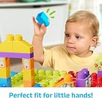 MEGA BLOKS First Builders Toddler Blocks Toy, Build ‘n Learn Portable Activity Table with 30 Pieces and Built-In Storage, Blue, Kids Ages 1+ Years